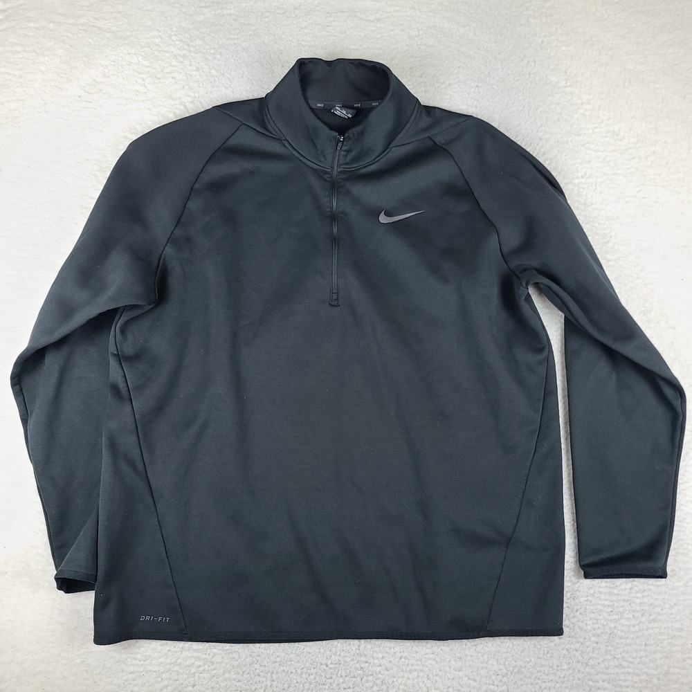 Nike Sweater Mens XXLT 2XL XXL Tall Black Dri Fit Performance Sweatshirt Golf